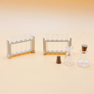1:12-częściowy Zestaw Narzędzi Laboratoryjnych dla Domku dla Lalek Miniaturowy Stojak na Probówki Kroplomierz Miarka Model Scena Szkolna Domku dla Lalek Zabawki