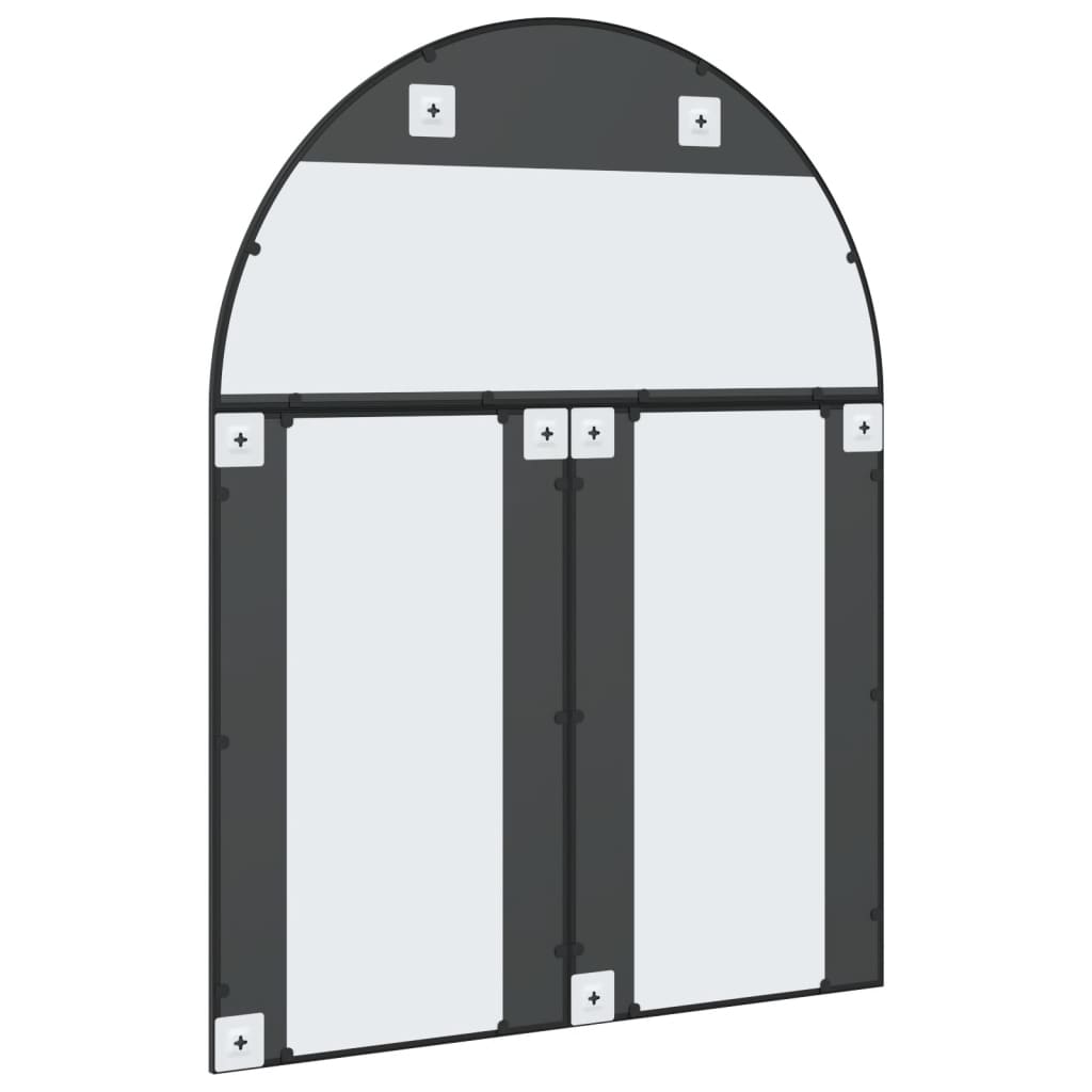 Wall Mirror Black 100x130 cm Arched Iron