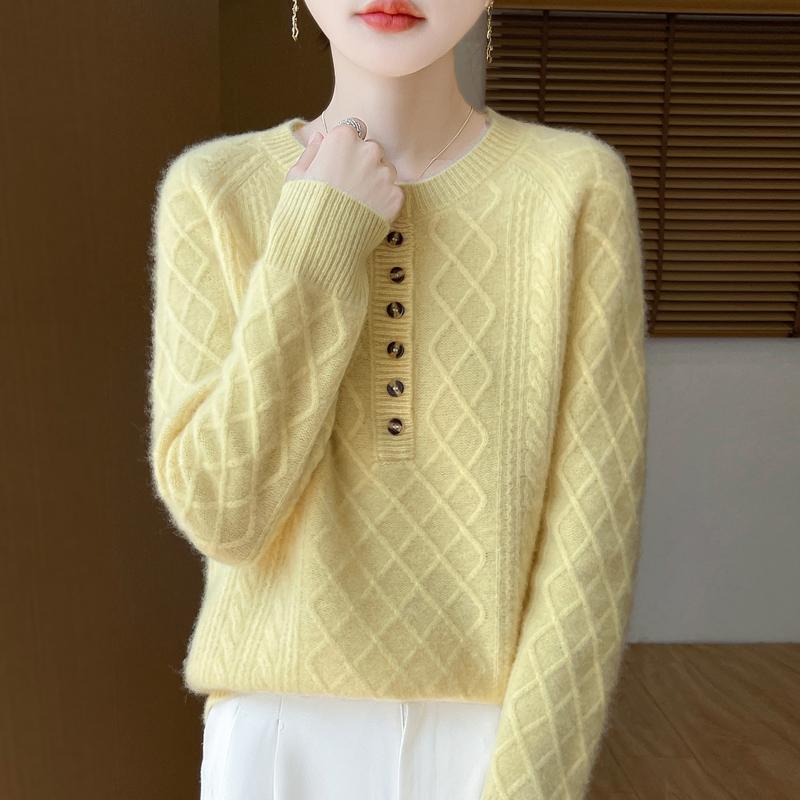 Women Sweater 100% Wool MODERN NEW SAGA O-neck Knit Pullover Thick Winter Jumpers Female Knit Tops