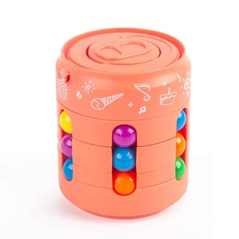 Getränkedose Würfel 3 in 1 Mehrere Funktionen Fidget Spinner Rotierender Magischer Bohnenwürfel Kreisel Bunte Bohnen Fingerkreisel Dekompression
