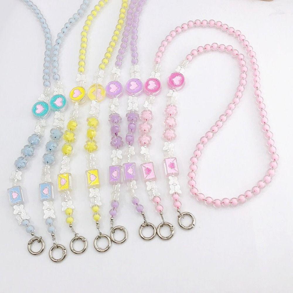 Beads Crossbody Phone Strap Bowknot Phone Neck Straps Mobile Phone Lanyard  Phone Case Hanging