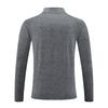 Men's European & American Long Sleeve Stand Collar Half Zip T-Shirt for Autumn/Winter Running & Fitness