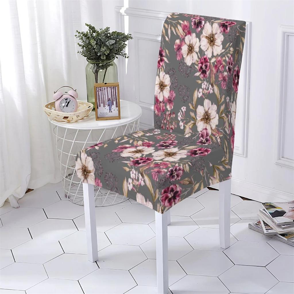 Plant Style Computer Chair Cover Extensible Chair Cover Flowers Pattern Elastic Dining Room Chairs Covers Home Covers for Chairs