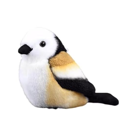 lilizzhoumax Cute Northern Long-tailed Tit, Realistic Bird Stuffed Toy, Long-tailed Tit Snow Fairy, Hokkaido Bird, Fluffy, Soft, Mascot Toy,