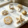 Gold-Toned Shell Shoe Charm, Ocean Themed Summer Shoe Decoration, Seashell Starfish Shoe Charm for Clogs Women Girls Beach Vacation Accessories