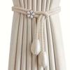 2pcs/pair Adjustable Cotton Cord Curtain Tie Hand Woven Rope Curtain Buckle Strap Fasteners Home Decoration Accessories