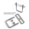 2Sets Durable 304 Stainless Steel Square Clamp With Baffle Right Angle U-bolt Pipe U-clamp M6 Screw Squa Bolt