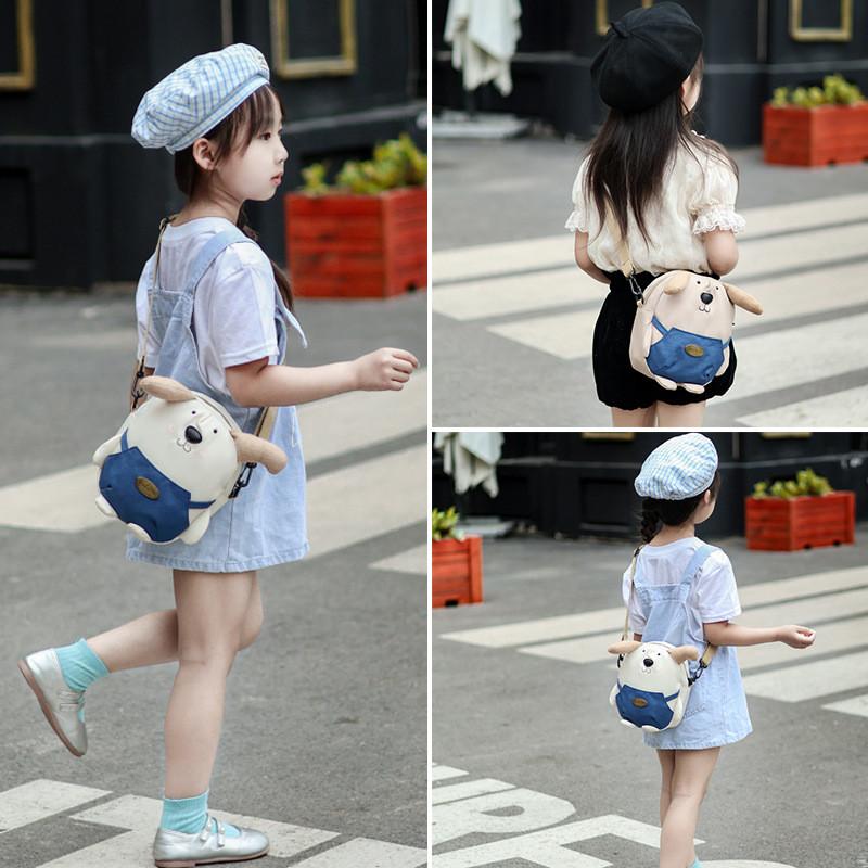 Girls Children Nylon Shoulder Dog Bag Breathable Fabric Trendy Design Cartoon