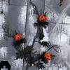 K1AE Halloween Pumpkin Bouquets Decoration Artificial Flower Stem with Realistic
