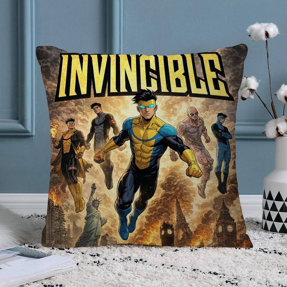 Cartoon Images IInvincibleS Pillow Cover Sofa Cushion Cover Home Room Decoration Children Gift