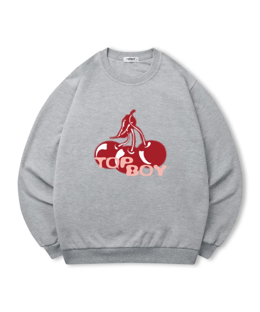 TOPBOY [Non-Fleece Or Fleece] Cherry Boy Printed Sweatshirt (Type A)