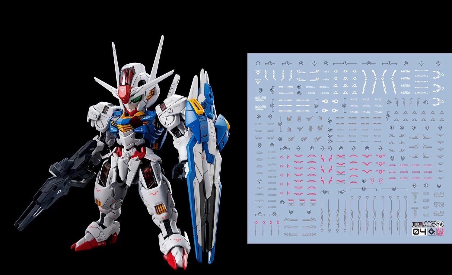 

Gundam HG RG MG PG RE HiRM Robot Plastic Model Water Transfer Decals (MGSD Aerial) [Used]
