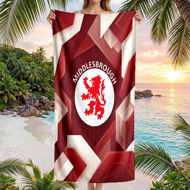 Middlesbrough FC potisk Rychleschnoucí plážová osuška Mikrovlákno Absorpční Přenosná cestovní osuška na plavání