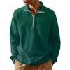 Men's Short Zip Pullover Turtleneck Long Sleeve Top