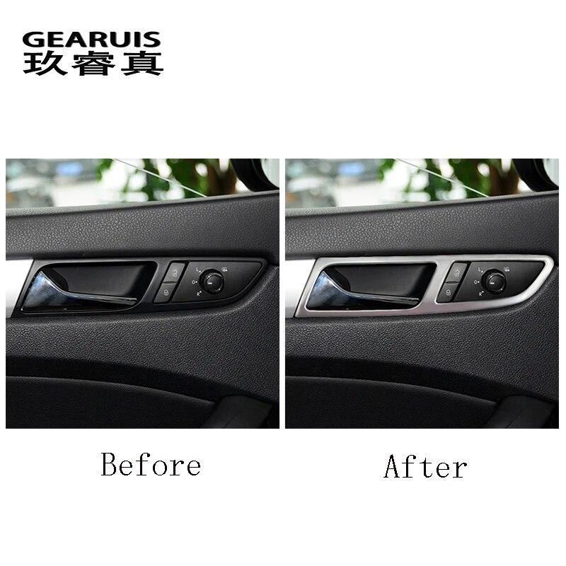 Car Styling Carbon Fiber Interior Door Handle Bowl Decoration Covers Stickers Trim For VW Volkswagen Passat B7 Auto Accessories