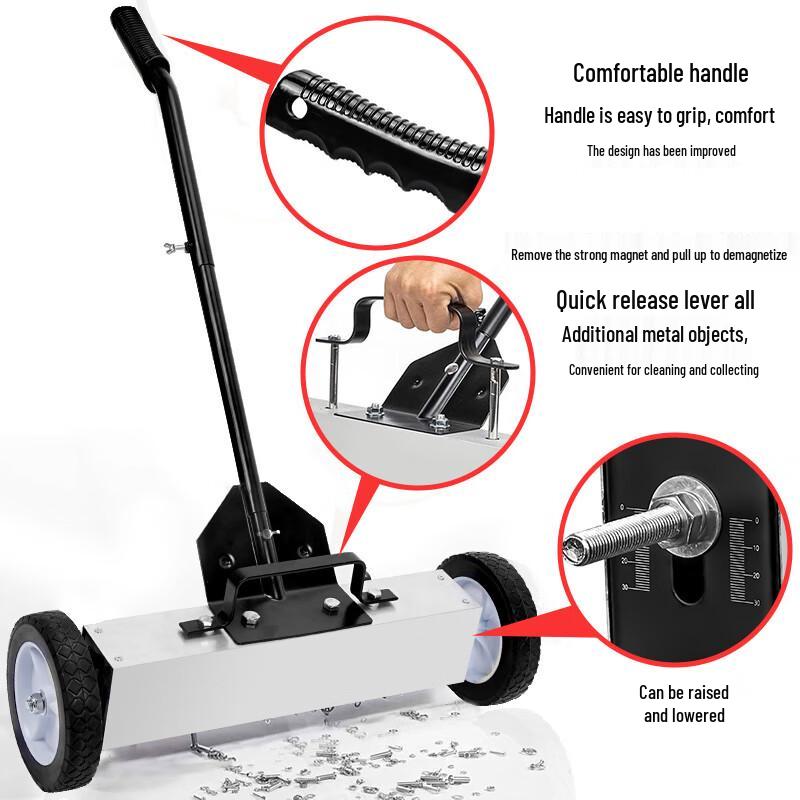 Industrial Hand-Push Magnetic Sweeper