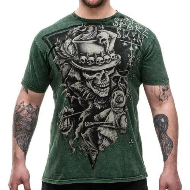 3D Print Skeleton Tshirts Men Short Sleeve Plus Size Crew Neck Novel Tee Shirts Streetwear Mens Vintage T Shirt S