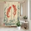 1pc Traditional Japanese Art Red Koi Fish Shower Curtain, Washable Polyester Bathroom Decor with 12 Hooks, 179.83x179.83cm, Tu