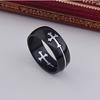 European and American Style Detachable Titanium Steel Two Color Cross Ring Stainless Steel Ring