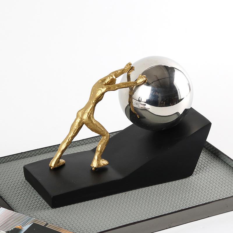 Nordic Sports Push Ball Figure Ornament for Living Room, Bedroom, Hall, Study Model Room Decor.