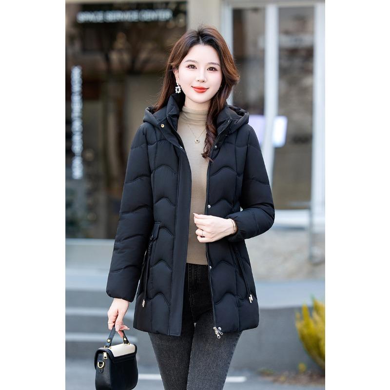 Down Cotton-padded Clothes Women's Medium and Long Slim-fitting and Thin Thickened Cotton-padded Clothes, New High-end Warm Cotton-padded Jackets