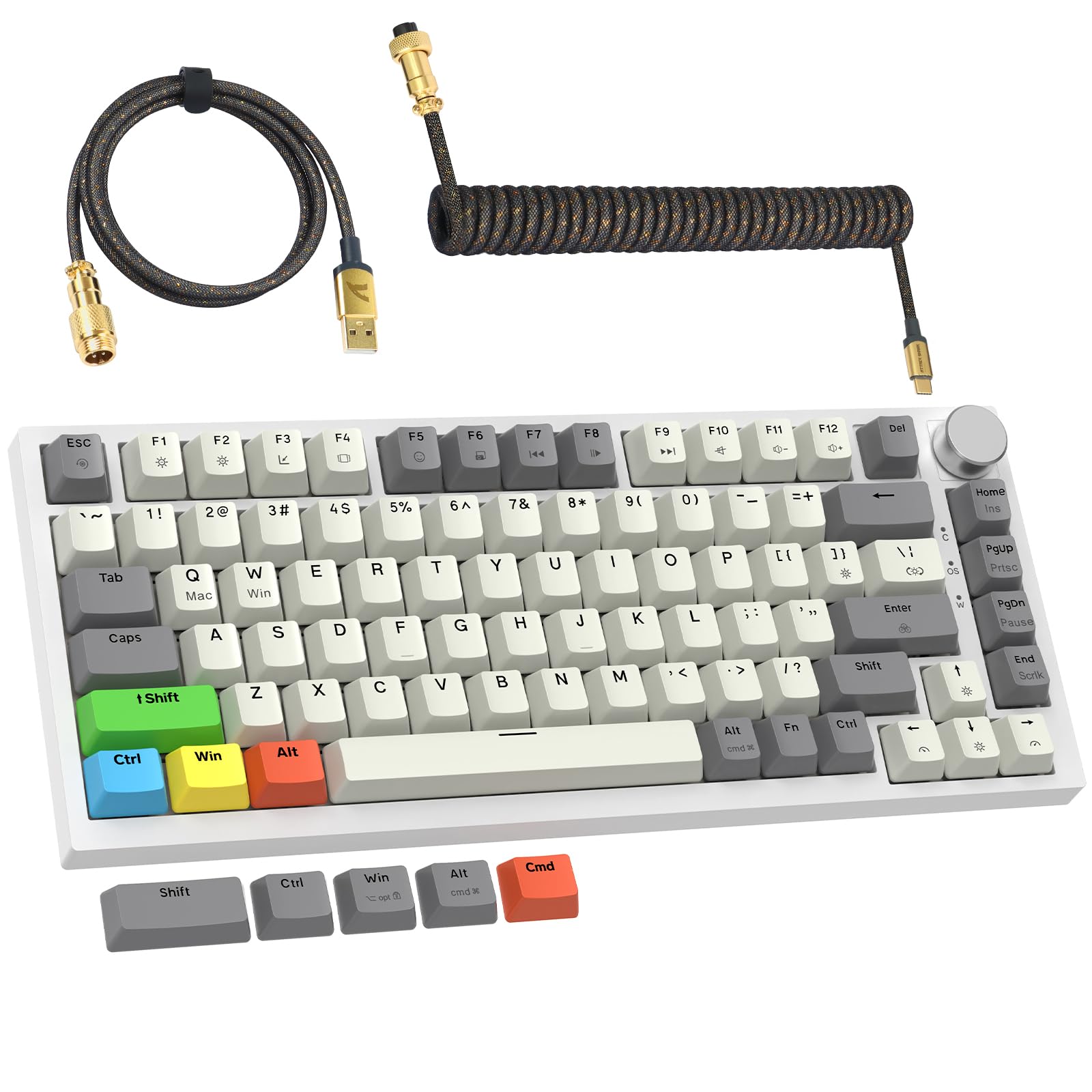 

SHARK K85 Rapid Trigger Keyboard Wired RGB Magnet Gaming Keyboard Coiled Cable PBT Keycaps Magnetic Mechanical Gaming Keyboard Stroke Adjustable TKL сірий колір