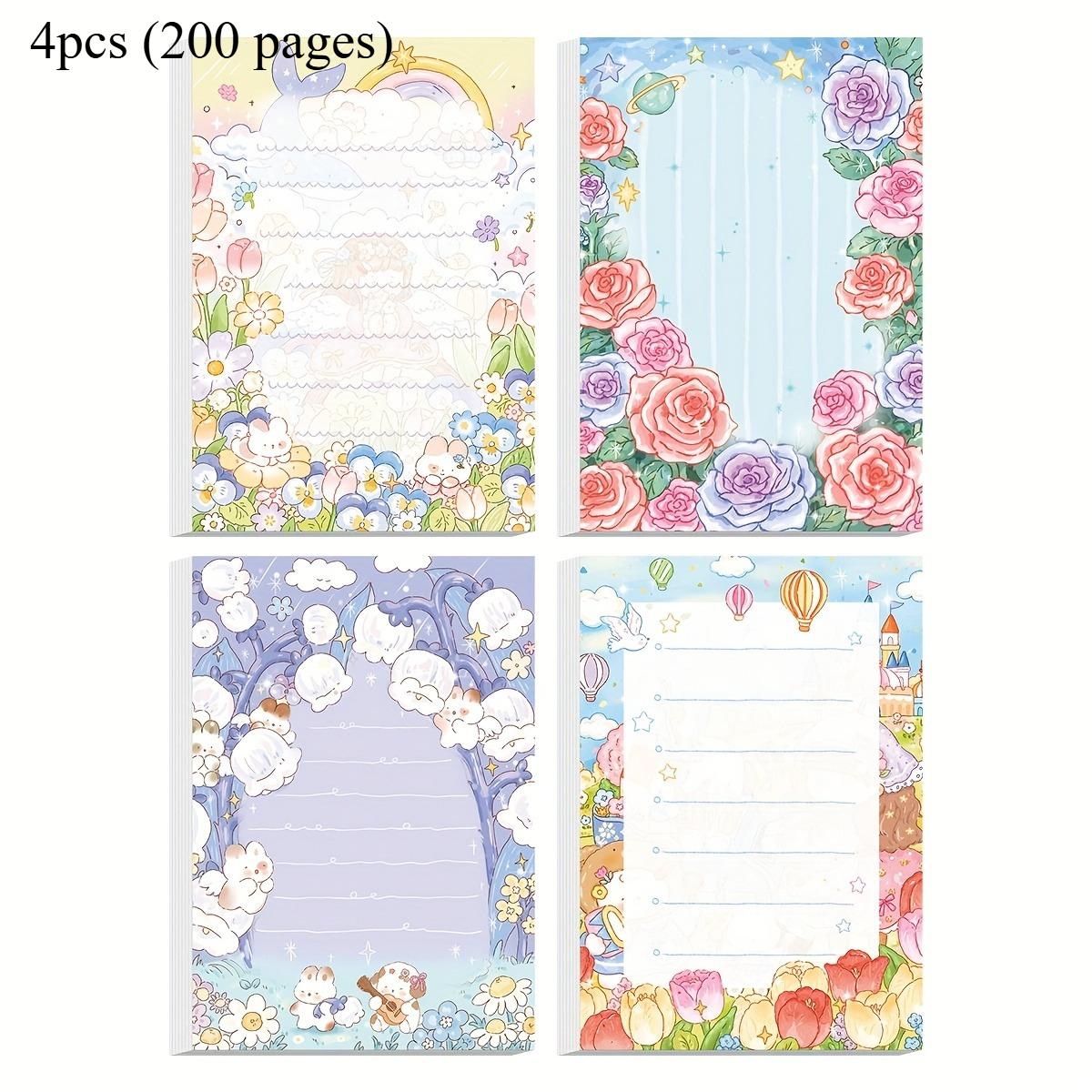 

4шт (200 страниц) Блокнот для заметок Dream Garden Плотная бумага Дом Офис и Школа Блокноты для сообщений Мини Милые Канцелярские принадлежности 2,95*4,33 дюйма