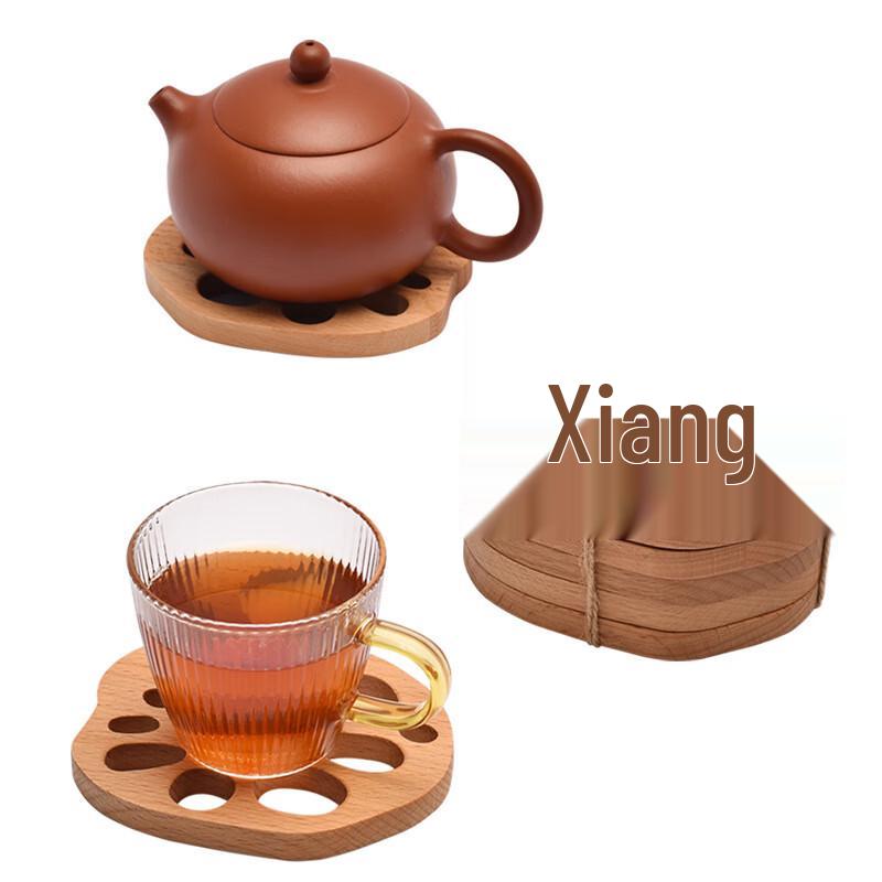 Beechwood Lotus Root Coasters (Set of 2)