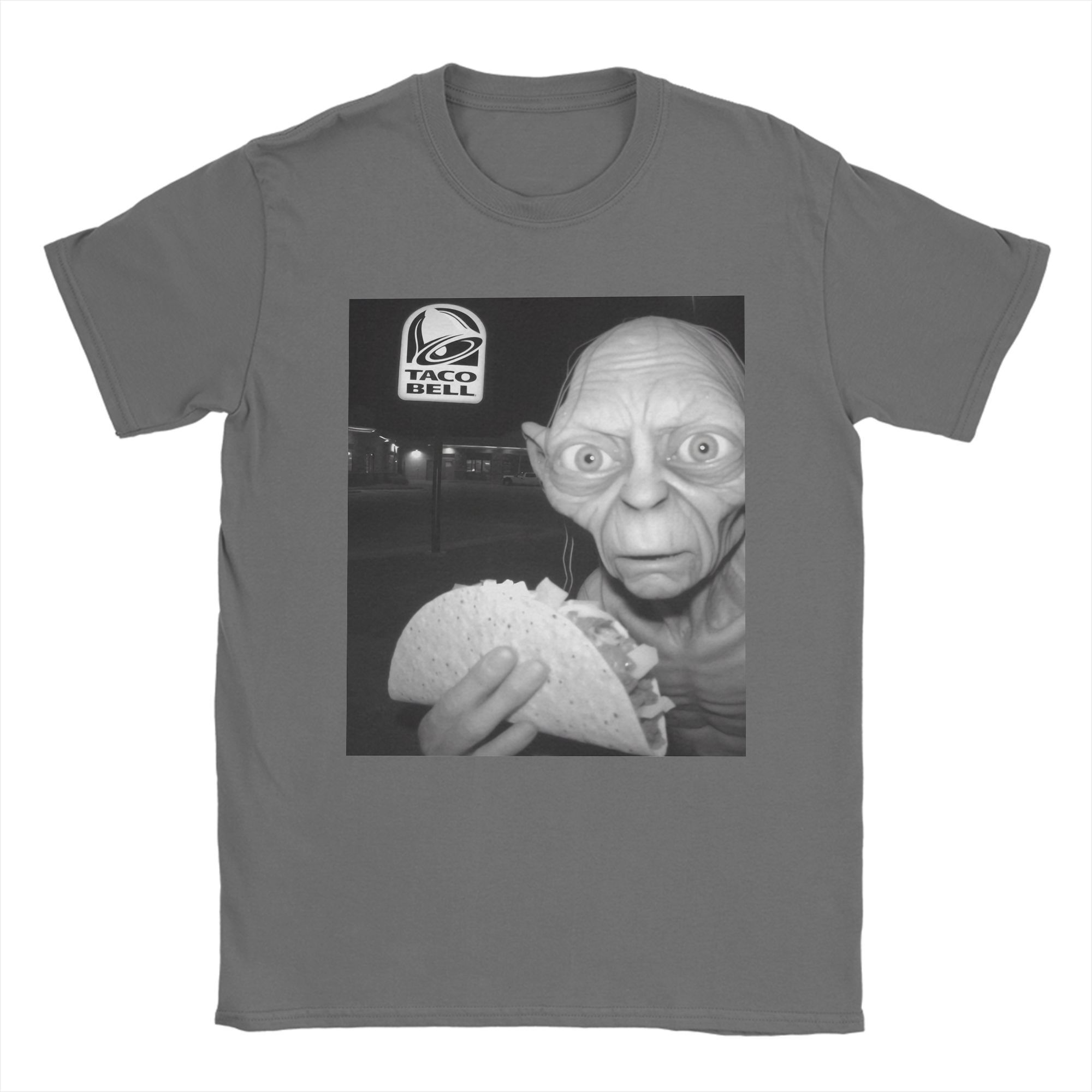 

Чоловічі футболки Gollum їсть Taco Bell L-Lords Of The R-Rings Бавовняний одяг Повсякденні футболки з коротким рукавом і круглим вирізом Ідея для подарунка Футболки 3XL