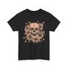 Camiseta Calavera Gótica y Rosas Vintage Esqueleto Floral Tatuaje Gráfico Arte Camiseta