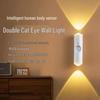 Smart Magnetic Motion Sensor Night Light with Rechargeable Double Cat Eye Design