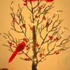 Vintage Glowing Tree with Birds LED Christmas Tree Lamp Adjustable Branches Warm Lighted Branches Halloween Christmas Decorations