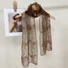 Summer Lace Small Long Scarf Embroidered Flower Long Silk Female Korean Version Literary and Retro Versatile Decorative Shawl