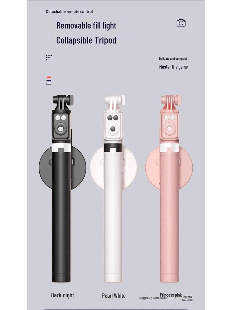 1.8m Bluetooth Selfie Stick with Integrated Tripod and Universal Phone Holder for Remote Control, Charging, and Live Streaming.