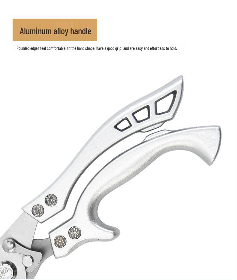 Multifunctional Kitchen and Bone Shears with Plastic and Aluminum Handle