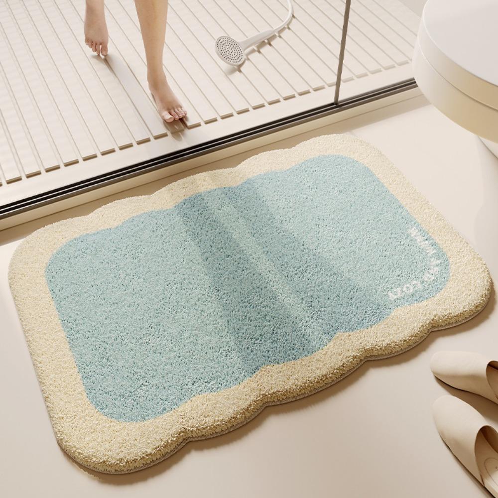Cartoon-Druck Badezimmer Kaschmir Verdickungsmatte Bad Rutschfeste Teppiche Im Waschbecken Badewanne Boden Teppich Duschraum Fußmatte Memory Foam 3D Pad
