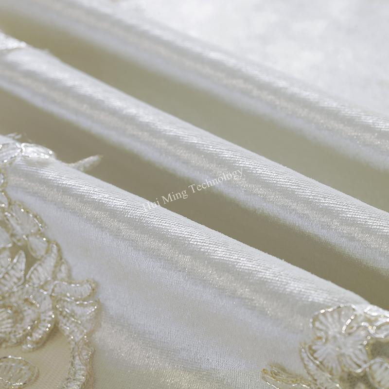 Square Table Cloth White Gold Velvet Retro Thick Tablecloth Table Juppe Dining Table Cover Europe Luxury Embroidered Chair Lace