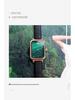 JW Mode-influencer Malachiet Textuur Leerband Quartz Horloge met Groot Wijzerplaat