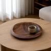 Walnut Wood Fruit and Snack Tray Smooth Nut Bowl Multipurpose Round