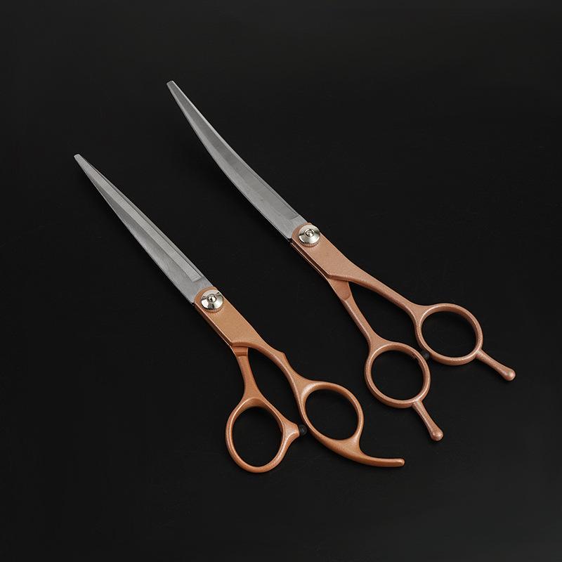 Professional 7-Inch Dog Grooming Scissor Set: Flat, Tooth, Curling, and Thinning Scissors for Trimming and Shaping