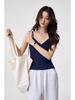 Damen Sommer Tencel Lyocell V-Ausschnitt Camisole - 260g Ärmelloses Rückenfreies Oberteil im Sanften Stil