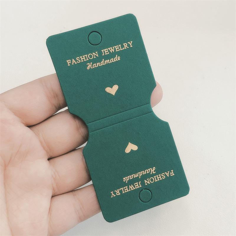 50Pcs Simple Paper Label Cards Handmade Gift Tags Jewelry Display Tag Cards Hair Clip Hair Accessories Foldable Package Card