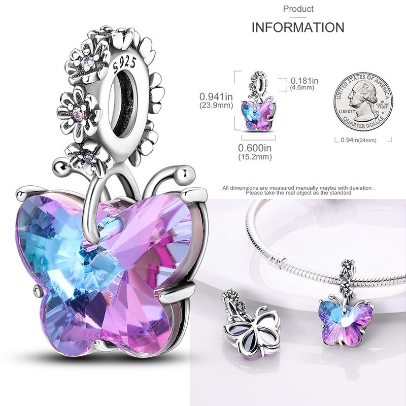 Charms Plata De Ley 925 copper Original Devil's Eye Perfume Bottle Bow Silicone Spacer Beads Women Bracelet DIY Zircon Pendants