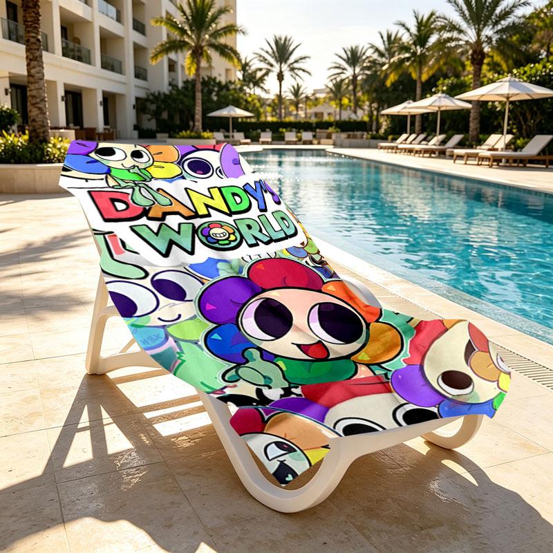 Dandy's World Print Beach Towel Design, Soft, Lightweight. for Home Bathroom, Spa, Pool, Yoga, Surfing, Camping, Gift for Family, Friend