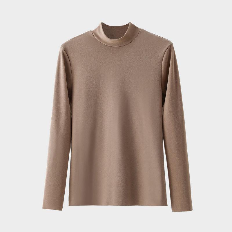 Women's Thermal Velvet Long-Sleeve Turtleneck Top for Fall/Winter