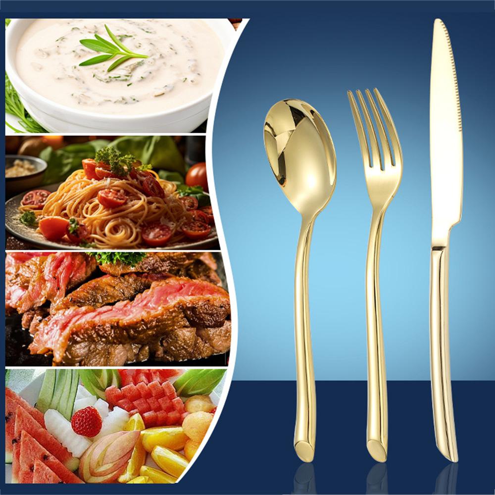5pcs Silver/Golden Dinnerware Cutlery Set Mirror Stainless Steel Tableware Knife Fork Dessert Spoon New Western Kitchen Flatware
