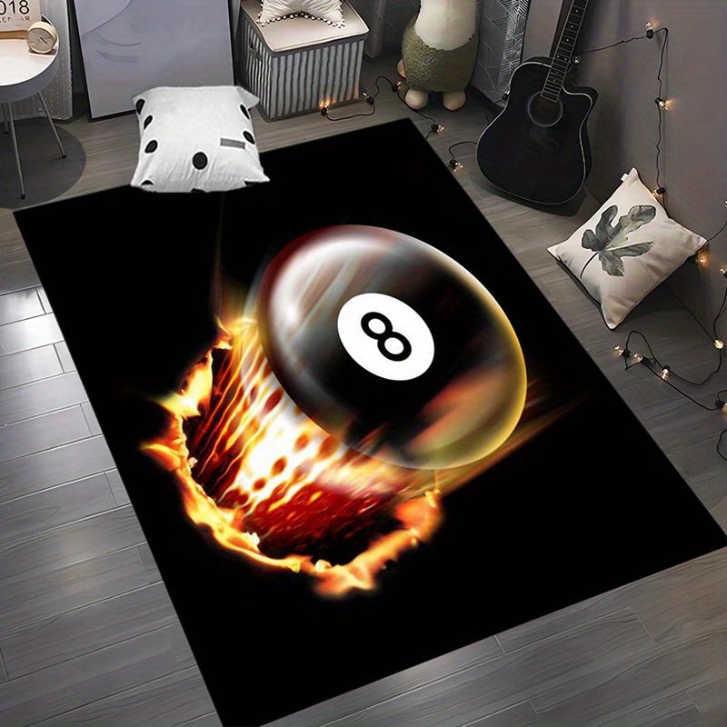 Billiards Polyester Rug, Non Slip Hand Wash, Stylish Living Room Decor, Durable Patio Garden Mat, Perfect Floor Accent