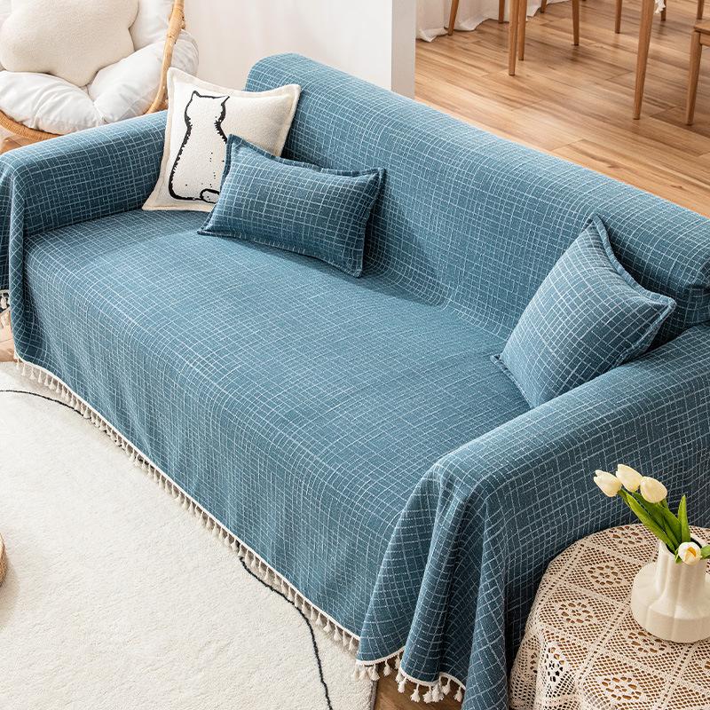 Sofa Cover Cloth Four Seasons Universal Cotton Linen Universal All-Inclusive Sofa Cover Full Cover Non-Slip Sofa Cushion Cover Towel