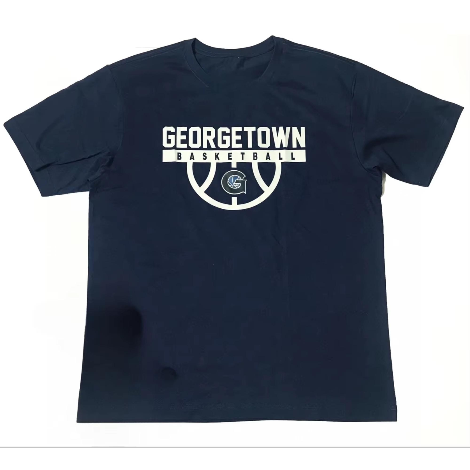 

2025 New Men Summer Vintage NCAA Georgetown University Players Edition Elite Sports Basketball Casual Crewneck Loose T-shirt M