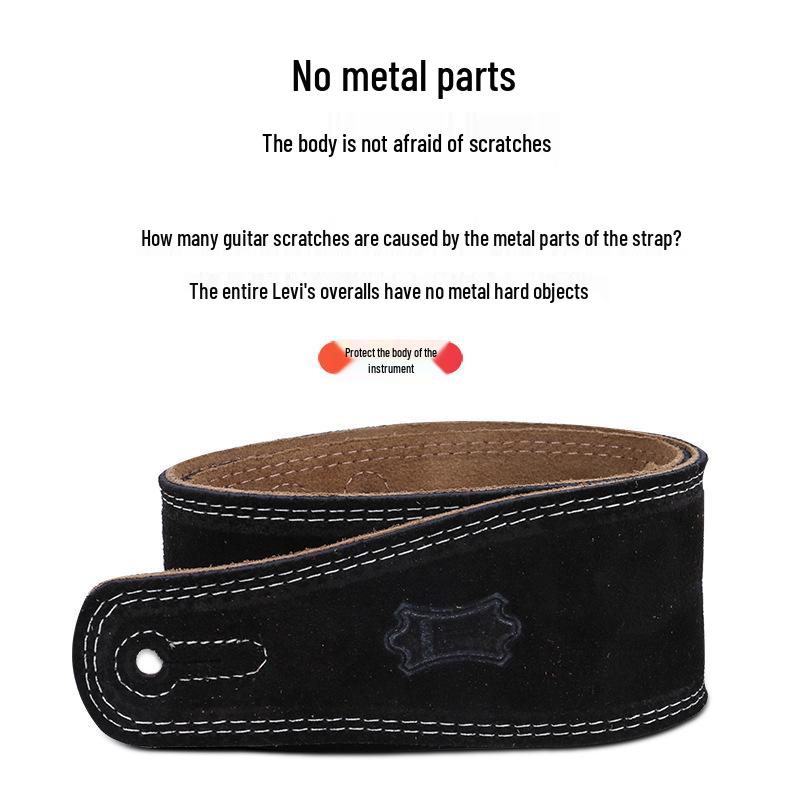 רצועת גיטרה מעור Levy's Li Weisi לגיטרה חשמלית, אקוסטית או בס - MS12/26 רצועת כתף רוק